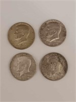 4 KENNEDY HALF DOLLARS 40% SILVER