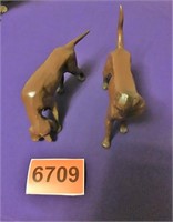 2 Cast Iron Hunting Dogs