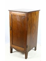 Early Single Door Oak Cylinder Record Cabinet