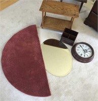 Table, Clock, Rug, Oval Mirror and more