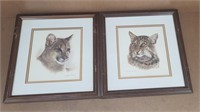 Charles Frace Bob Cat & Young Cougar Prints
