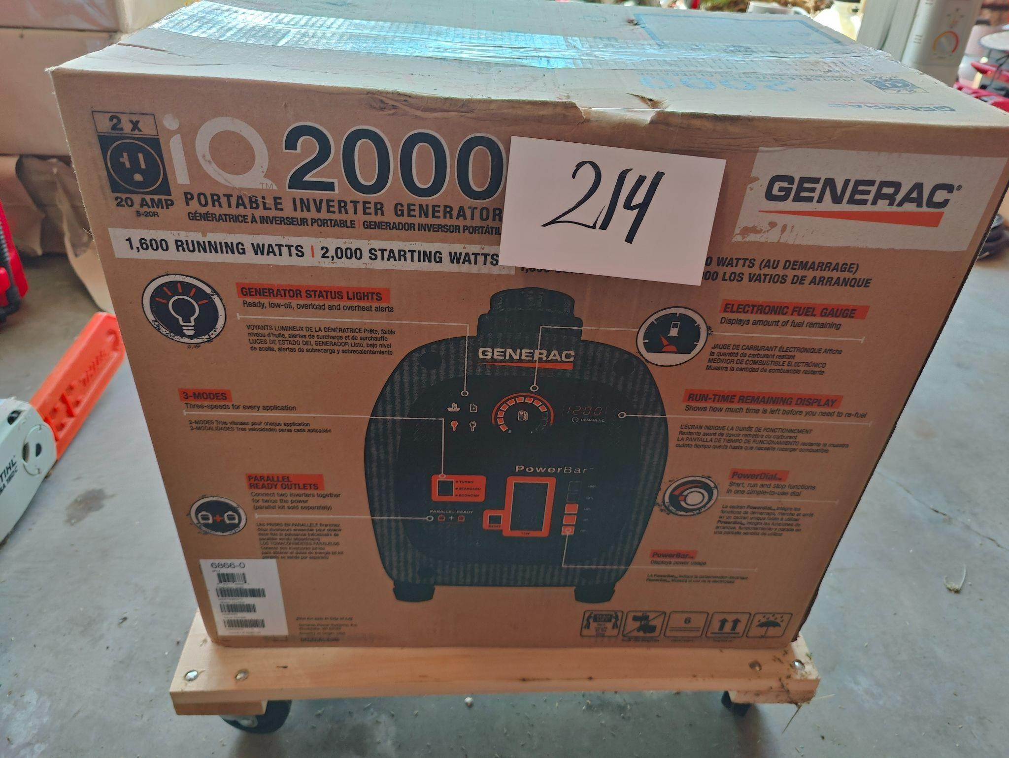 Brand New In Box Generac Generator iQ2000