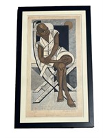 JUNICHIRO SEKINO Woodblock Print "Black Boy"