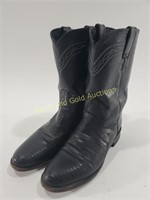 Women's 7B Justin Black Leather Cowboy boots