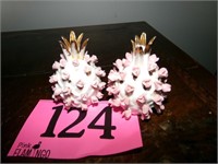 WHITE WITH PINK FLOWERS SALT AND PEPPER SET