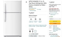 W5275 21 Cu. Ft. Top Mount Refrigerator - White
