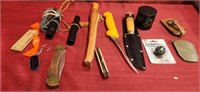 Assorted knives and game calls