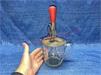 Vtg red handle hand mixer