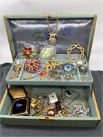 LOADED Jewelry Box! Micro Mosaic Pin, Earrings,