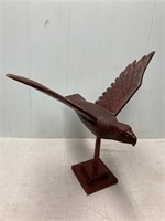 Paul Fisher Wood carved eagle. Bin repaired