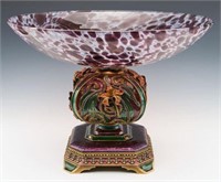 Jay Strongwater "Bloom" Lily Stand w/ Glass Bowl.