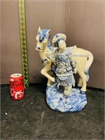 Bombay Chinoiserie Horse & Traveler Tall Statue