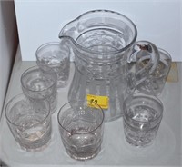 CRYSTAL WATER SET 7 PCS HAS SOME SMALL CHIPS ON