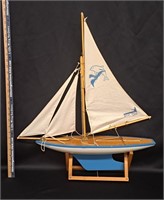 Wood Sailboat w Stand