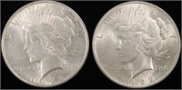 (2) 1922 CIRC PEACE DOLLARS