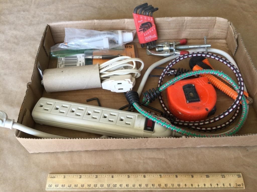 Misc. Lot w/ power strip and tape measure