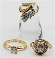 (N) Goldtone CZ Rings (sizes 6 and 7)