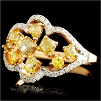 18K Gold Ring with 1.34ctw Fancy Diamonds