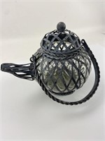 Unique Glass Wrapped In Metal Tea Pot Centerpiece
