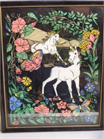 Vintage unicorns black velvet colored poster
