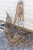 Block & Tackle w/ Hemp Rope