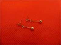 10 K Yellow Gold 0.75" Dangle Earrings No Backs