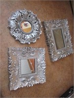 6 Small Silver-Toned Resin Framed Mirrors