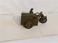 Cast Iron Parcel Post Motorcycle Mailman With