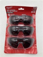 3 Pc Milwaukee Anti-Scratch Tinted Safety Glasses