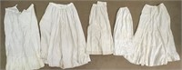 LOT OF FIVE EARLY 1900'S PLEATED BLOOMERS - WHITE