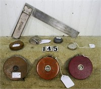 Tray lot assorted measuring devices: Stanley