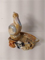 Ceramic Pellican in Boat Figure  U15B