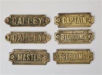 Vintage Nautical Brass Door Plates