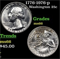 1776-1976-p Washington Quarter 25c Grades GEM+ Unc