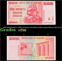 2007-2008 Zimbabwe (ZWR 3rd Dollar) 100 Million Do