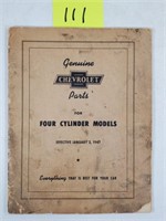 Chevrolet 1947 4 Cylinder Models Parts Books