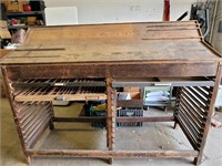 Antique Printers Desk  73.5" L, 26" W,  54" H
