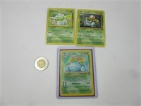 3 cartes Pokémon de première génération dont une