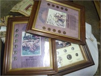 3 Framed  Us Coinage Displays