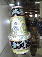 Hand Decorated Graduated Lamp Base Circa 1900S