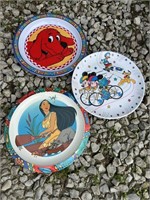 Three Cartoon Character Plates