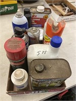 Box with chemicals oil and grease