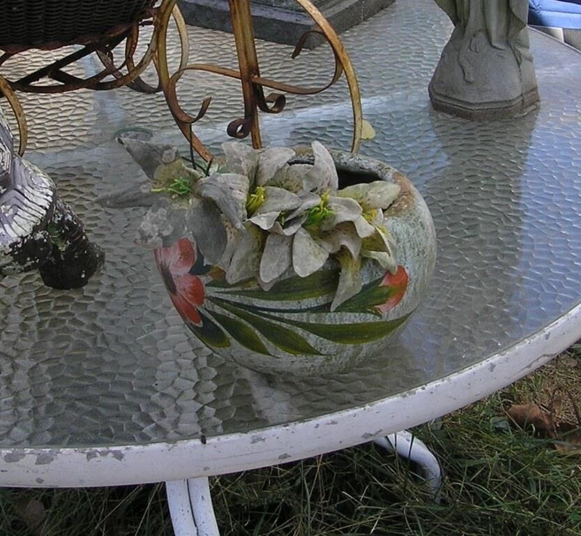 Painted earthenware planter