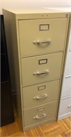 Beige 4-drawer metal filing cabinet