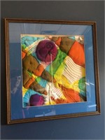 Hand quilted and dyed fabric art