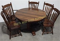 Walnut Dining Room Table & 5 Chairs