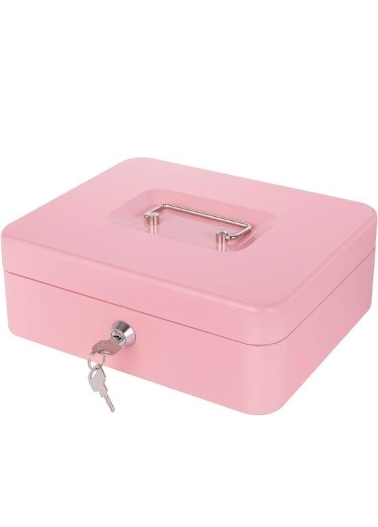 (New) Cash Box with Money Tray and Lock, Metal