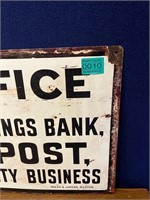 Enamel Style Post Office Sign (60 cm W x 30 cm H)