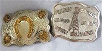 2- VINTAGE WESTERN STYLE BELT BUCKLES