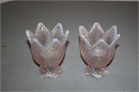 PINK IRRIDESCENT CANDLE HOLDERS
